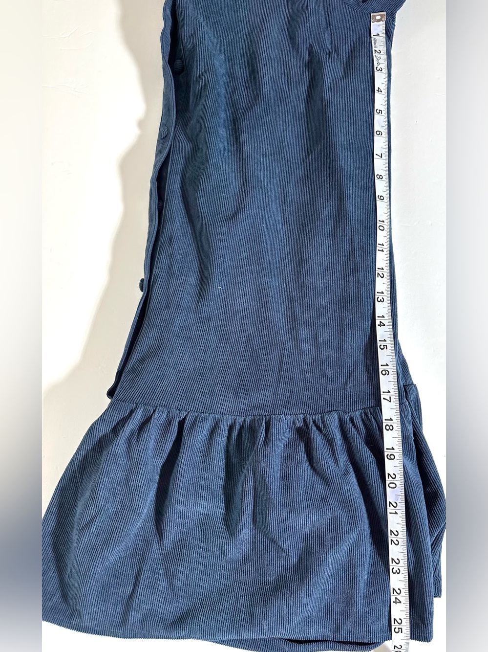 CUPSHE Women's Navy Blue Ruffle Button-Front Navy Mini Dress Womens Sz Large - Picture 9 of 9